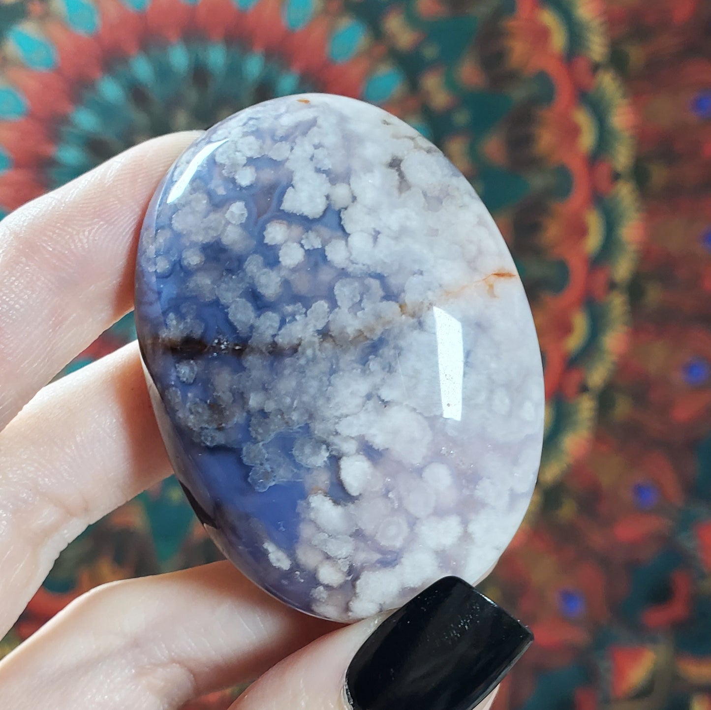 Blue Flower Agate Palmstones