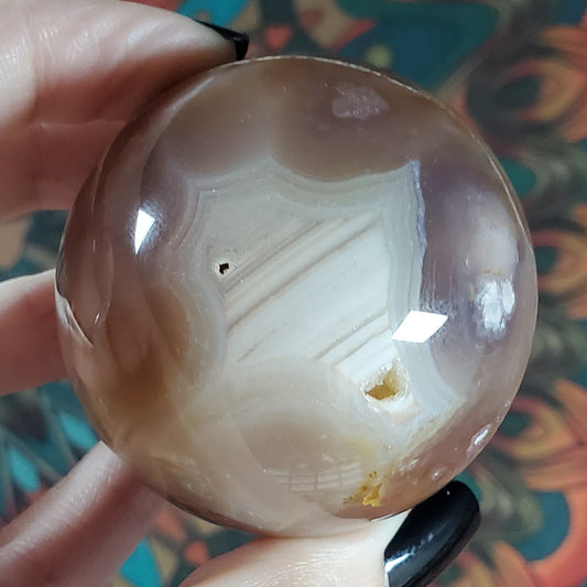 Dark Flower Agate Sphere