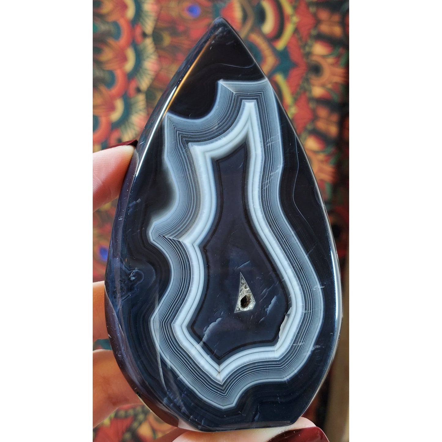 Banded Black Agate Flames