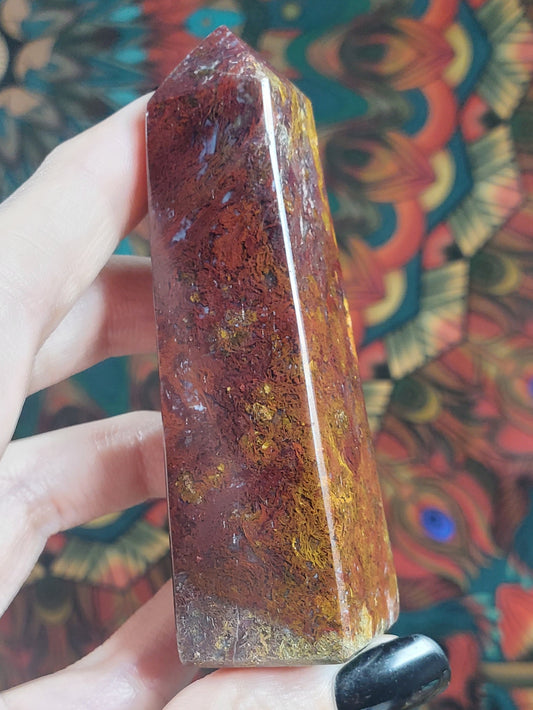 Red Moss Agate Towers