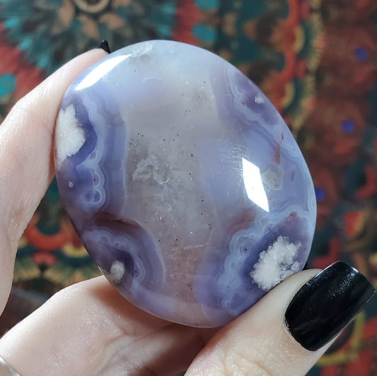 Blue Flower Agate Palmstones