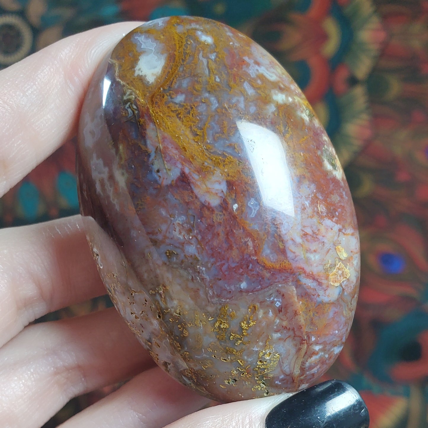 Red Moss Agate Palmstones