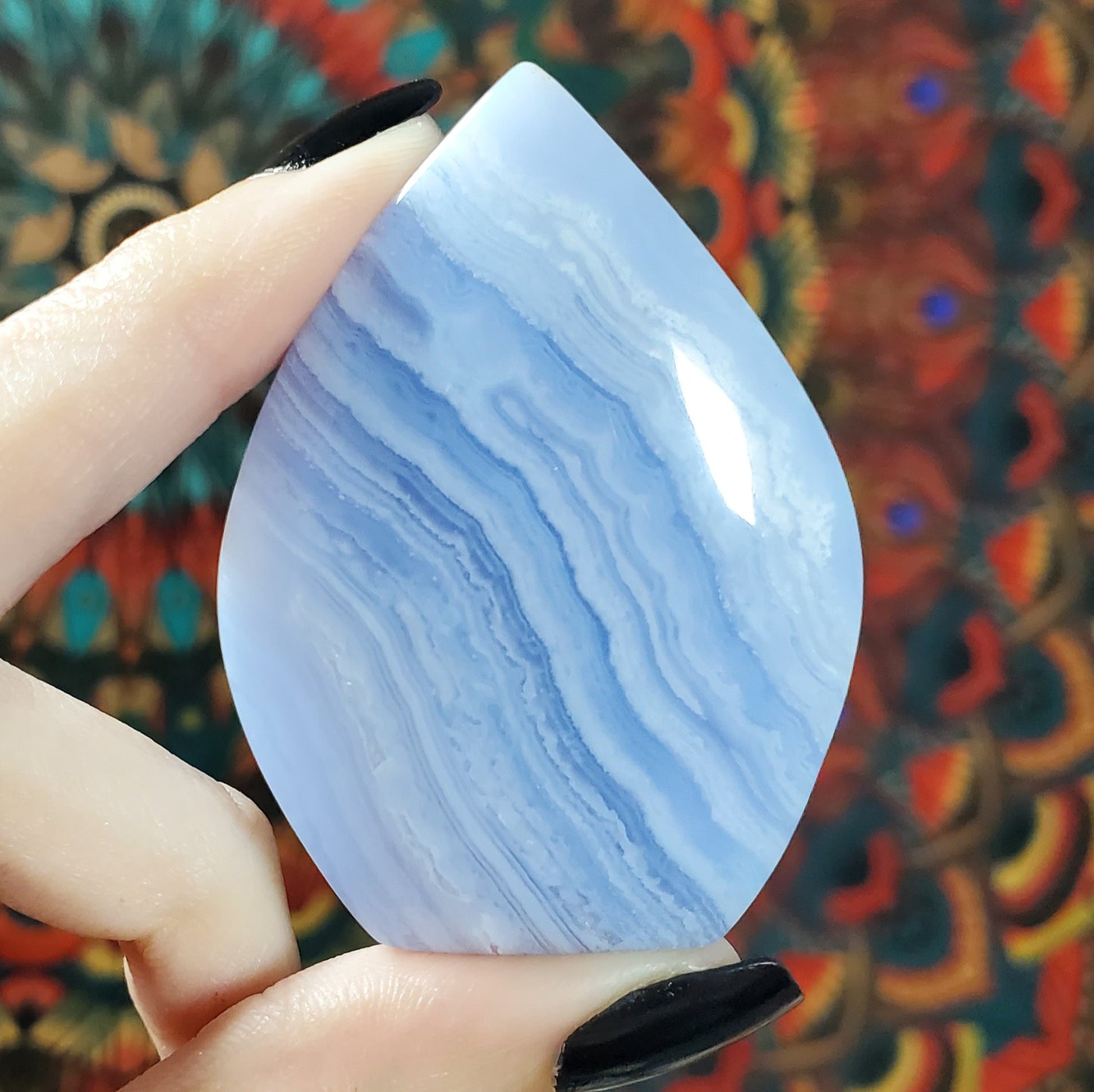 Blue Lace Agate Flames