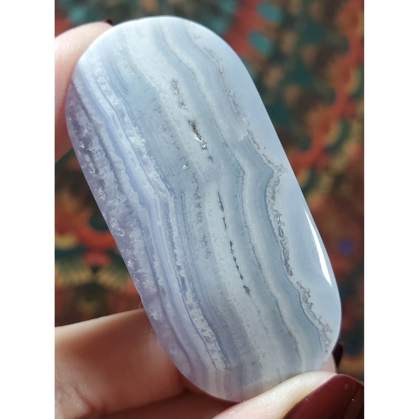 High Quality Blue Lace Agate Palmstones