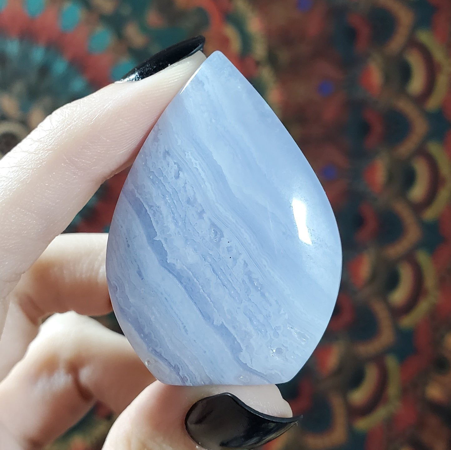 Blue Lace Agate Flames