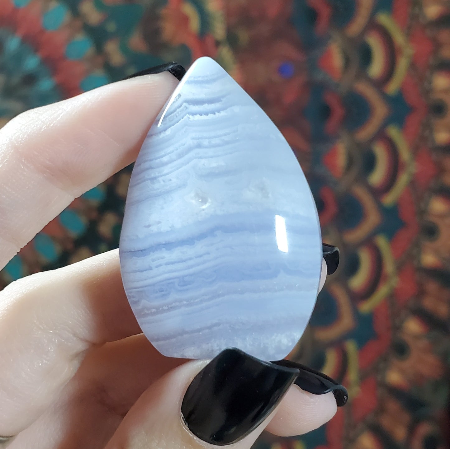 Blue Lace Agate Flames