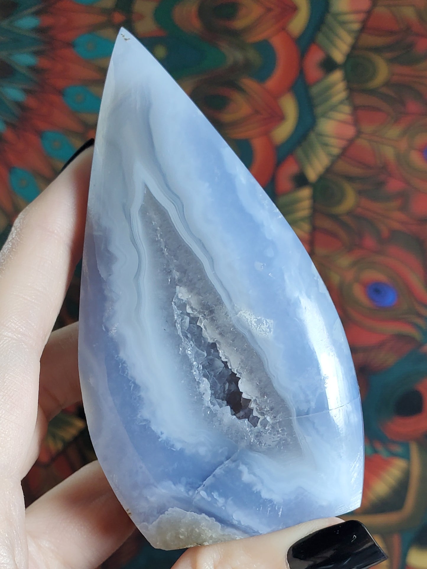 Blue Lace Agate Flames