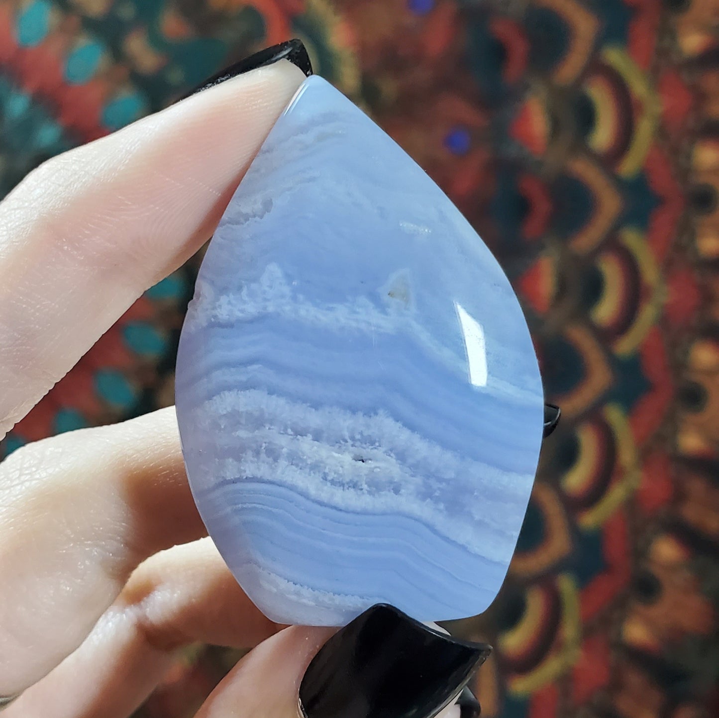 Blue Lace Agate Flames