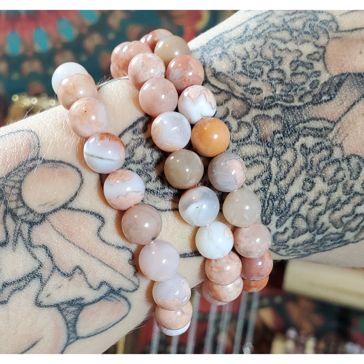 8mm Cotton Candy Agate Bracelets - Intuitively Chosen