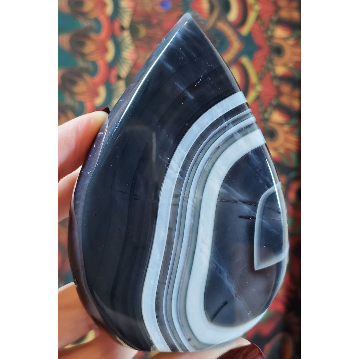 Banded Black Agate Flames