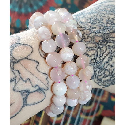 9mm Flower Agate Bracelets  - Intuitively Chosen