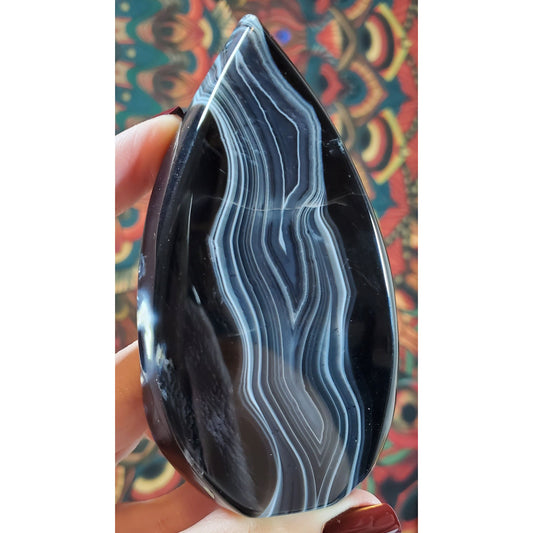 Banded Black Agate Flames