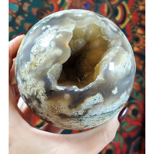 Botryoidal Moss Agate Sphere