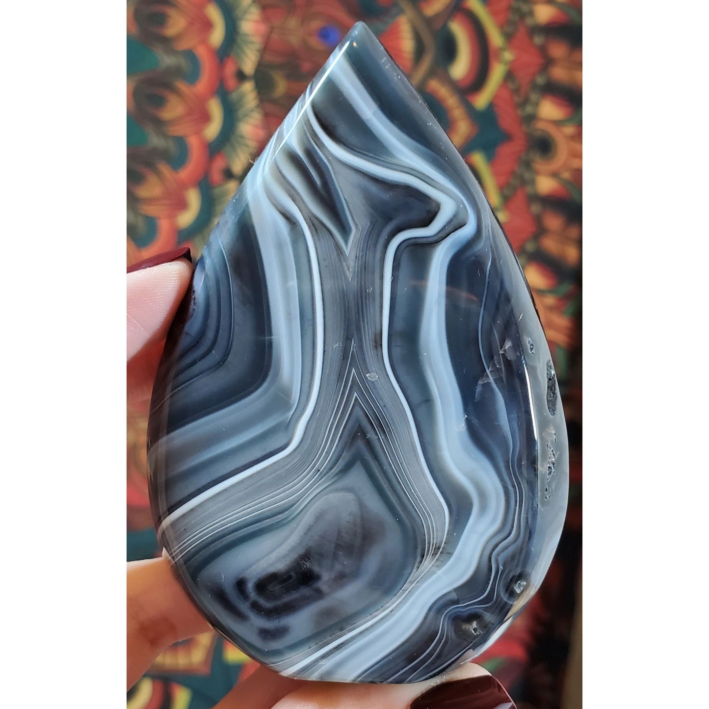 Banded Black Agate Flames