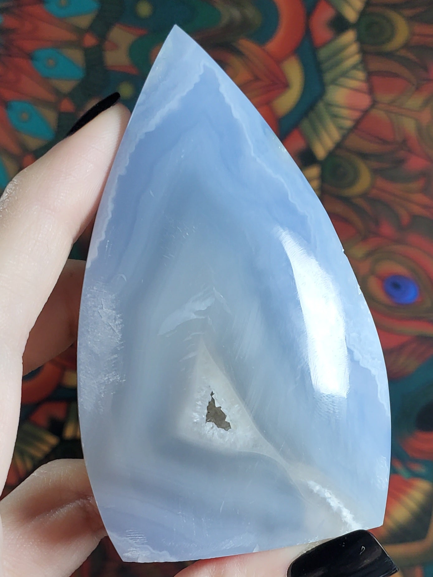 Blue Lace Agate Flames