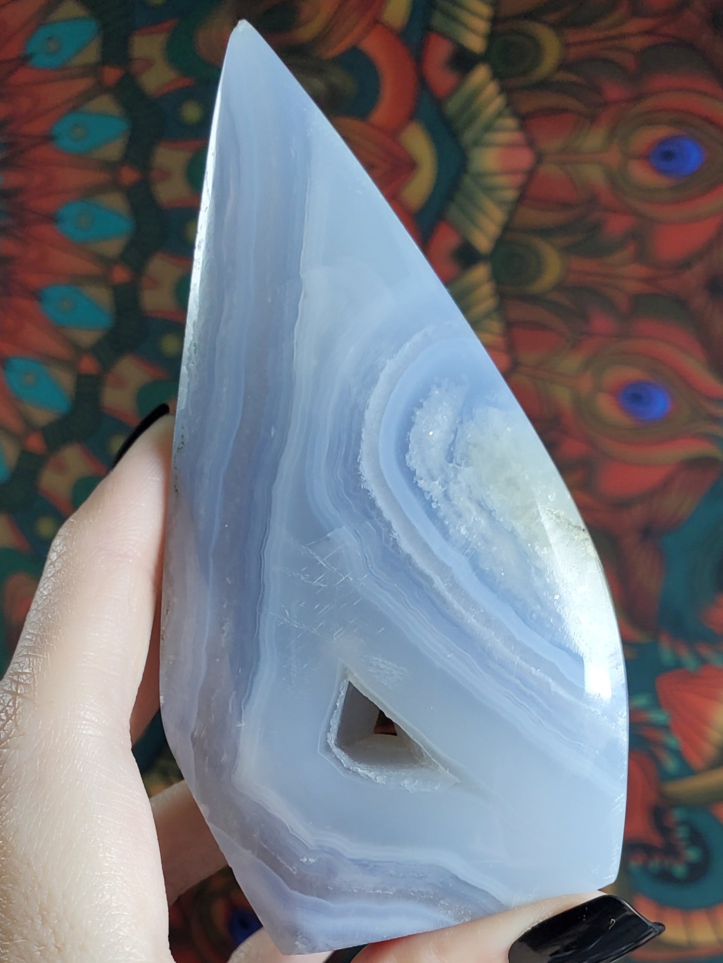 Blue Lace Agate Flames