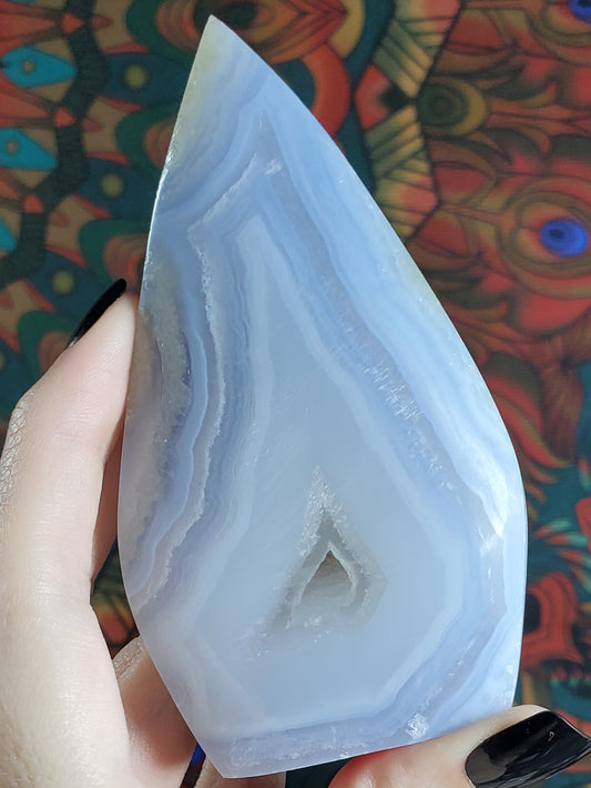 Blue Lace Agate Flames